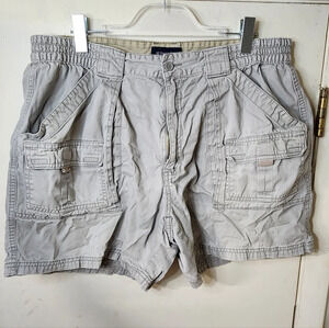 St John's Bay Gray Khaki Cargo Mens Size 40 Shorts